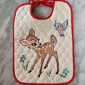 Walt Disney Production Quilted Needlepoint Bambi Bib
